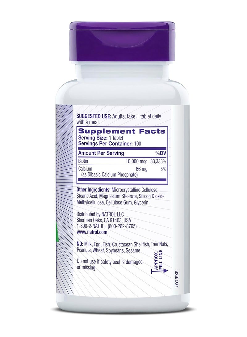 Natrol Biotin Beauty 10,000 mcg - 100 Tablets Packaging May Vary - Image 3